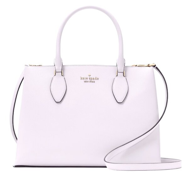 New Kate Spade Rae Medium Satchel Saffiano Lilac Moonlight